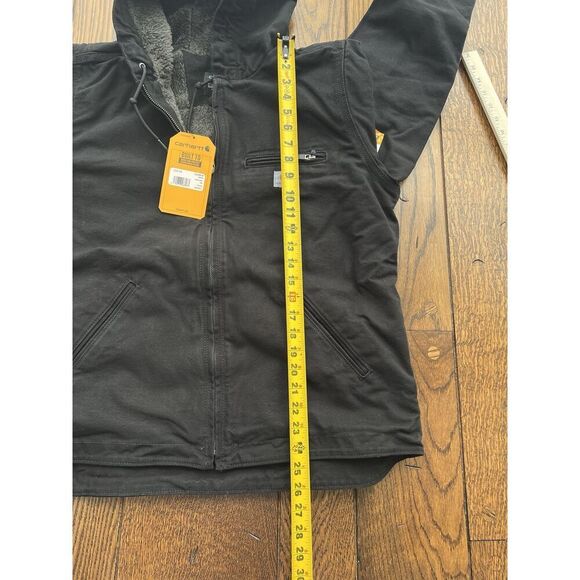 Carhartt Washed Duck Sherpa Lined Jacket Large Womens Black Loose Fit NWT - Picture 7 of 7